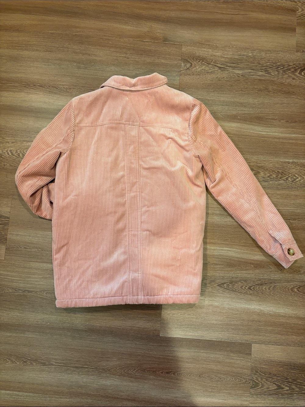Sézane Will Pink Corduroy Faux Sherpa Removable-Collar Jacket Size XS - Picture 7 of 8